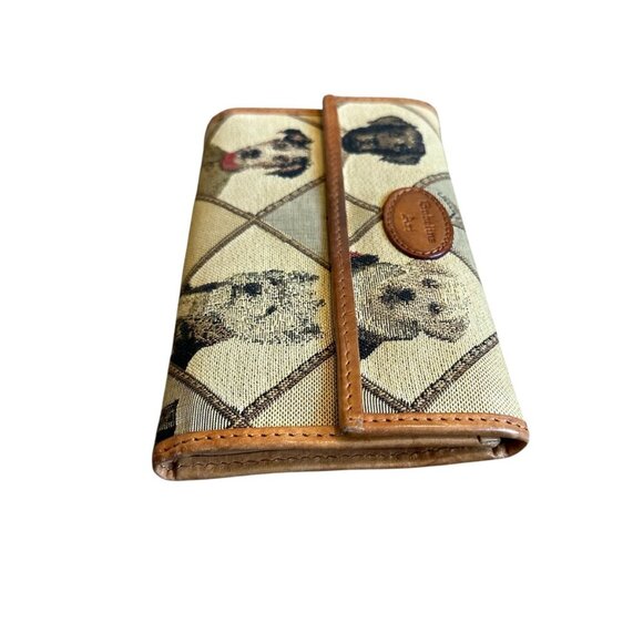 Goblelins Art Vintage Dog Wallet Diamond Leather Checkbook Size Large Many Slots - Picture 4 of 9
